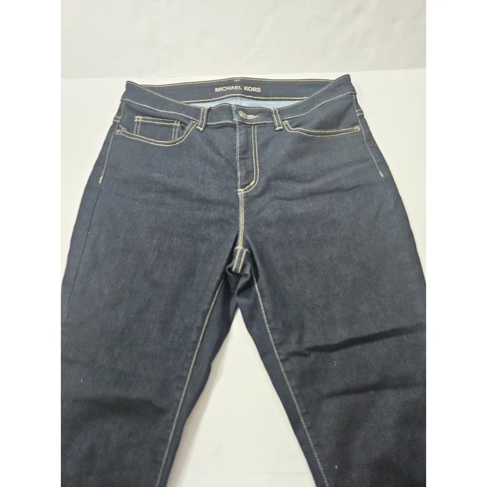 Michael Kors Selma High Rise Slim Skinny‎ Denim Jeans Dark Rinse Wash Size 10